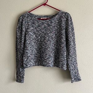 Madewell Cropped Sweater Womens S Multicolored Knit Top Long Sleeve Pullover